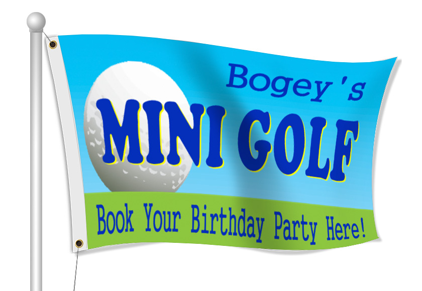 Custom Printed Mini Golf Fabric Flag | Banners.com
